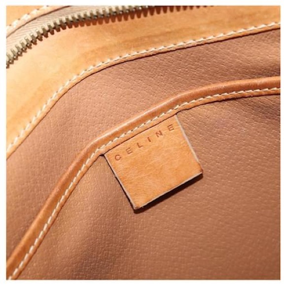 CELINE Macadam Canvas Hand Bag PVC Beige Gold Tote with COA! - Picture 2 of 10